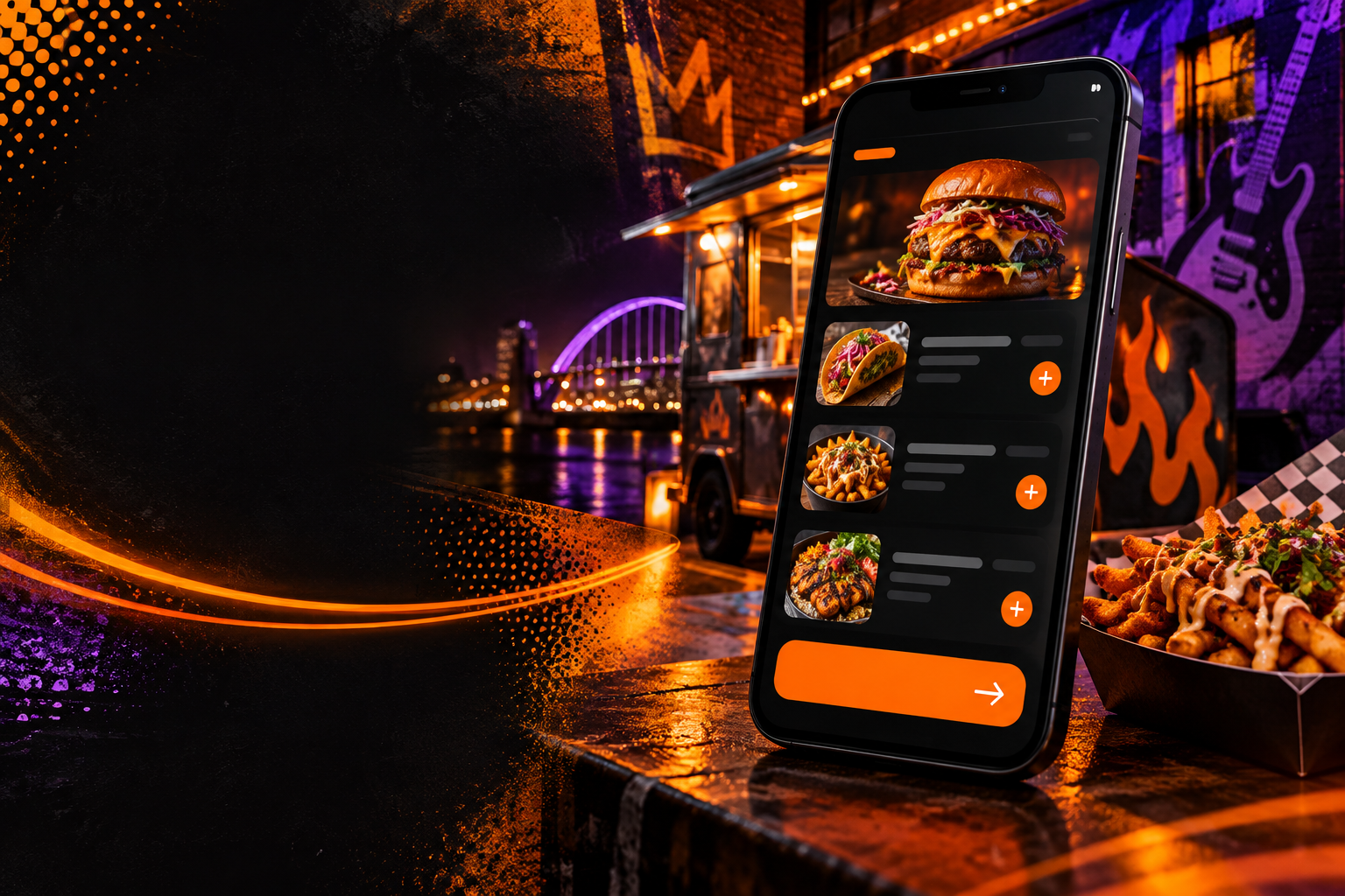 Mobile ordering app artwork for R&Beef Dawgz